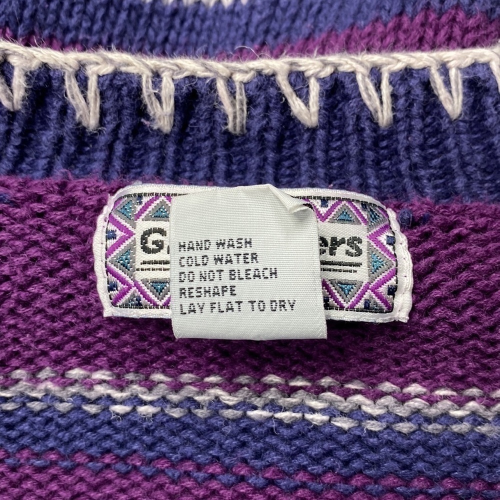 Gina Peters Purple Knit Button Front Cardigan Sweater 90s Medium - Picture 3 of 6